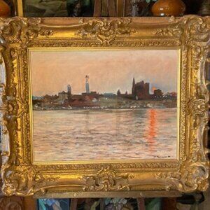 Vintage Oil Painting New England Connecticut Mark Patnode American Artist